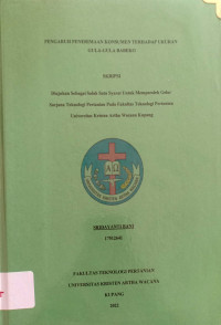 Pengaruh Penerimaan Konsumen terhadap ukuran Gula-gula Babeko